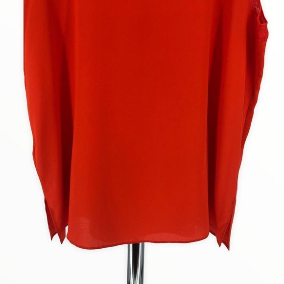 BOSS Hugo Boss Istora Fine Stretch Silk Shell Top in Dark Marigold Orange sz 10 - Picture 5 of 14